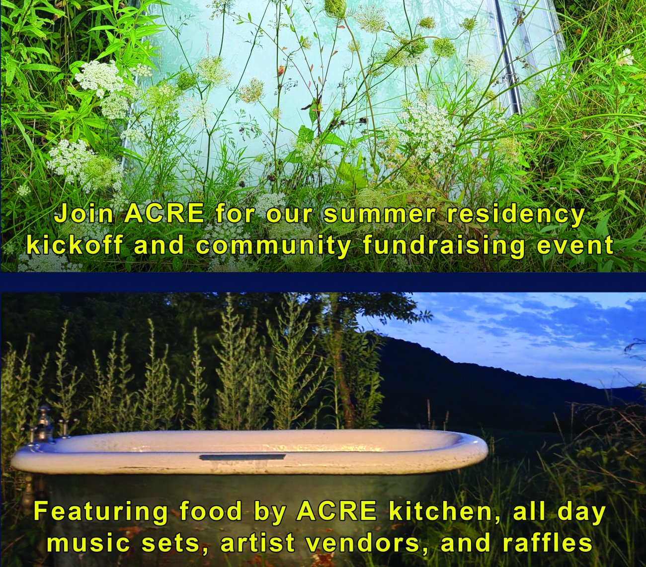 Join ACRE for a party at our new project space at 2921 N Clark St to kick off summer and our 15th residency season! This community fundraising event features food and drink by ACRE Kitchen, day-long music sets from ACRE artists and friends, vendors selling artist-made wares, and raffles. 