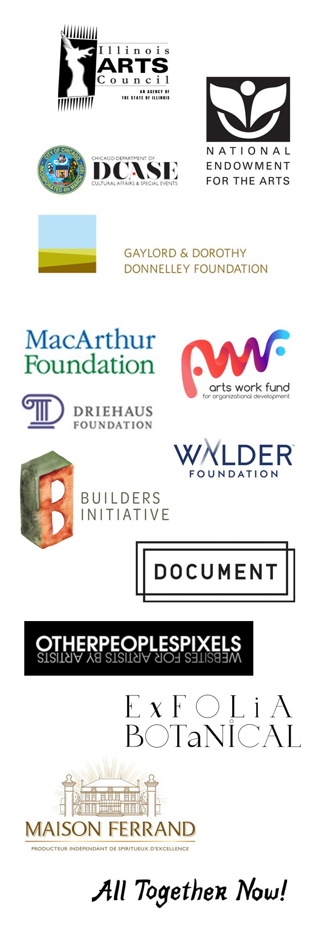 A selection of graphic logos representing ACRE's funders and sponsors